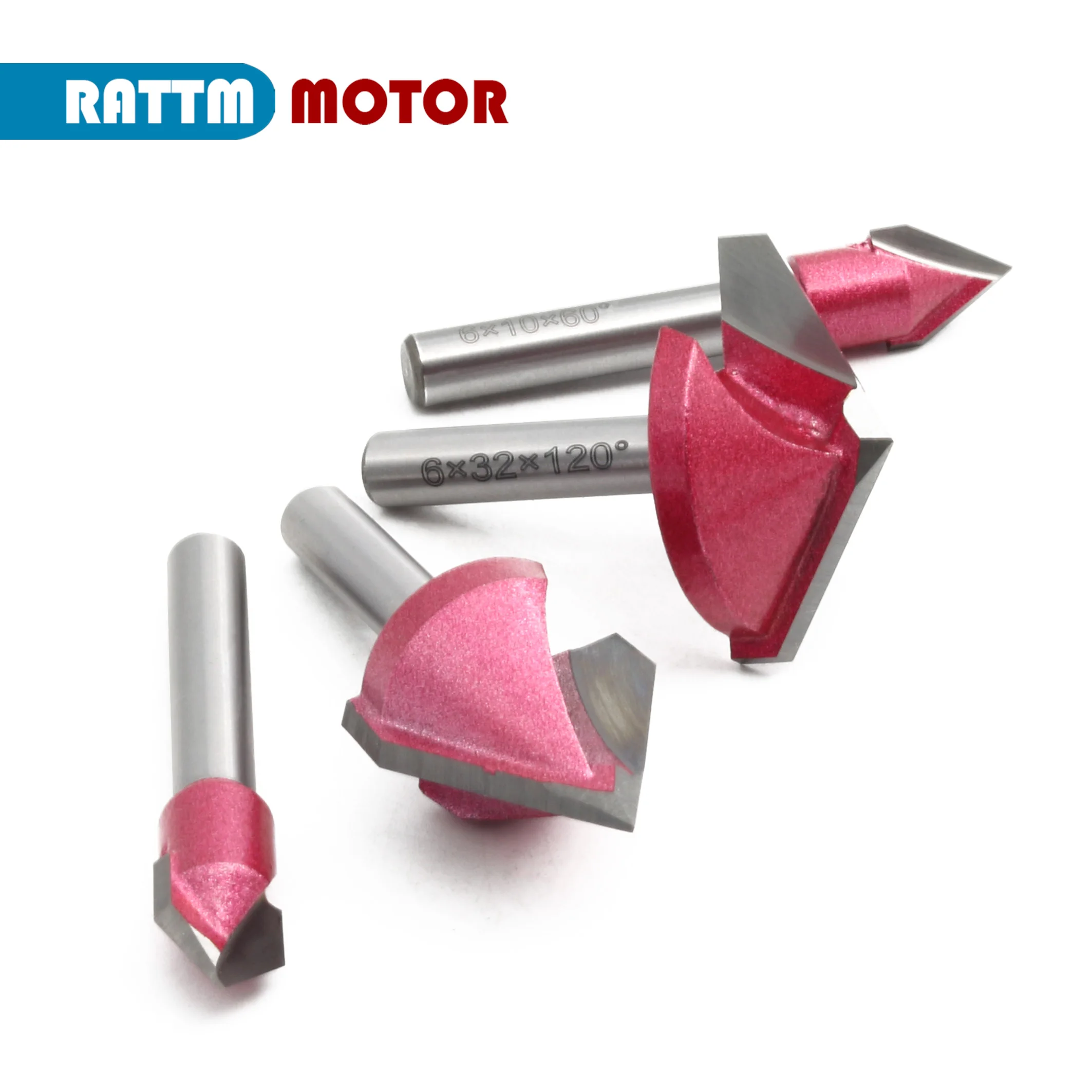 Cnc gravura 3d-v bits roteador 60/90/120/150 graus 6-32mm v groove chanfro de madeira acrílica