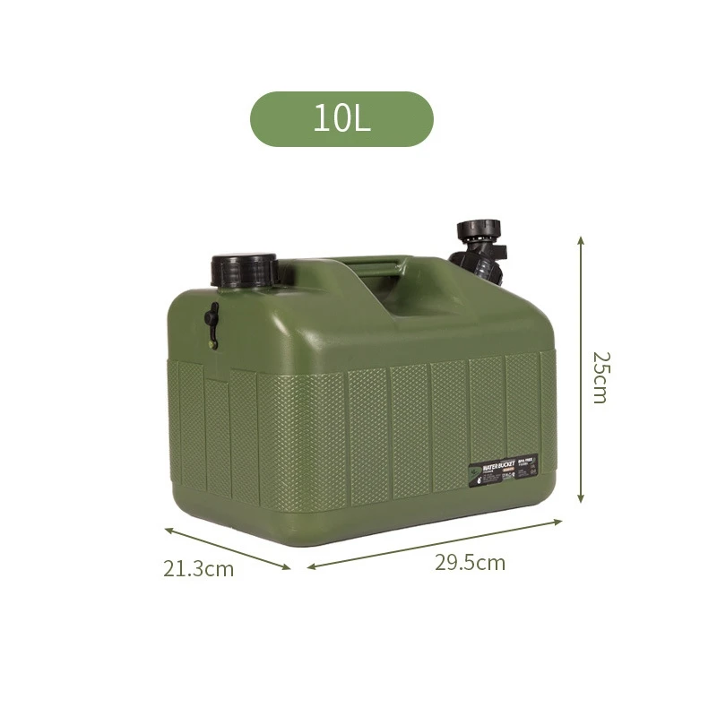 Desert & Vos Water Container Met Spigot 10L/18L/25L Pe Water Opslag Carrier Draagbare Groene Emmer Voor camping Wandelen Picknick