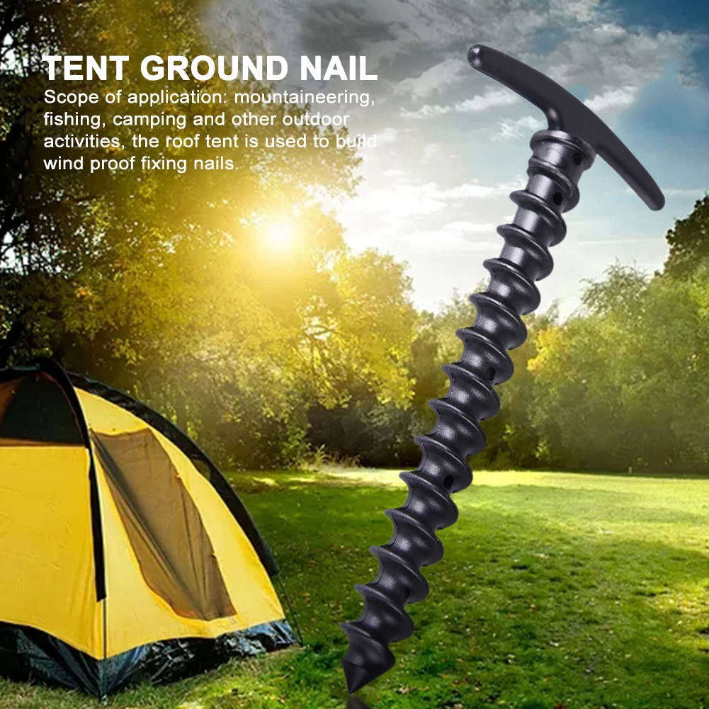 10pcs/Pack Outdoor Camping Tent Pegs Ground Nails Screw Anchor Stakes Pegs Hiking Tent Stakes Pins Tent Accessories