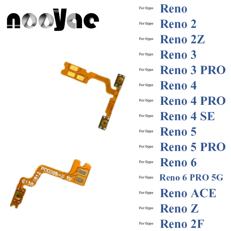 Voor Oppo Reno 2 2Z 3 3PRO 4 4PRO 4SE 5 5PRO 6 6PRO 5G Ace Z 2F Pro se Power On Off + Volume Up Down Knoppen Flex Kabel Lint