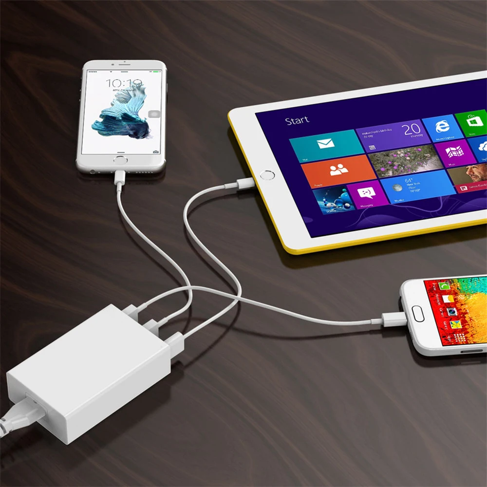 60W 10 Ports 40W 5 USB Ports Quick Charge Charger Station Dock with Cable for iPhone iPad Samsung PC Kindle Multi USB Charger
