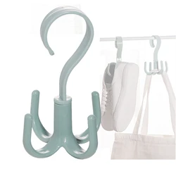 Multi-Function Hooks with Four Claws, 360 Degrees Rotation, Dry and Wet, Dual Use Towel Hanger, Home Clothes, Shoes, Sundries