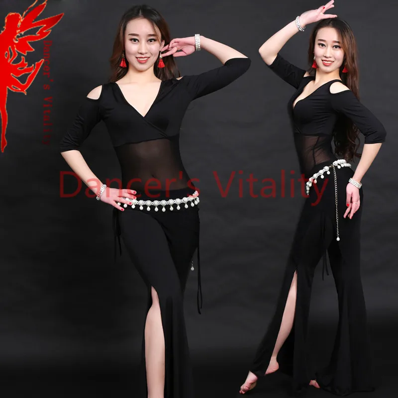 Women belly dance clothes milk silk belly dance suit 3pcs(top/waist scarf/trousers) girls dance clothing latin/ballroom danceset