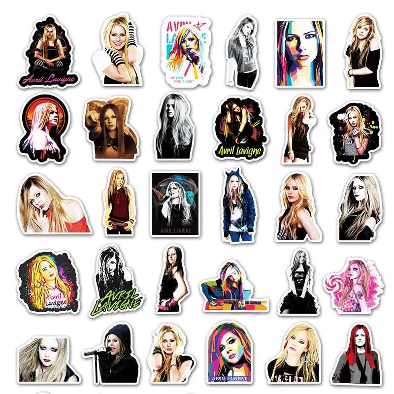 10/30/50PCS Singer Avril Lavigne Graffiti Stickers Decal Laptop Skateboard Bike Guitar Phone Car Cool Waterproof Sticker Kid Toy