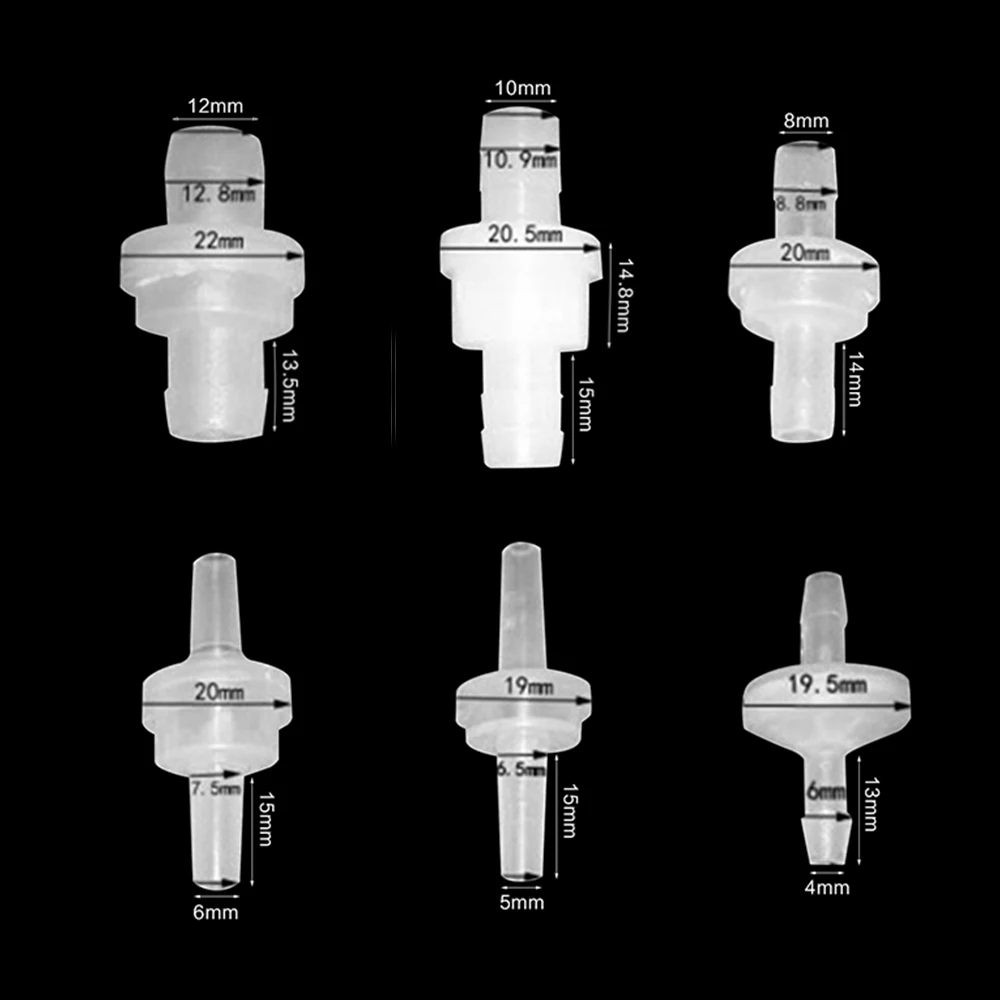 1PCS 4/5/6/8/10/12mm Oil-resistant and Ozone-resistant Plastic Check Valve