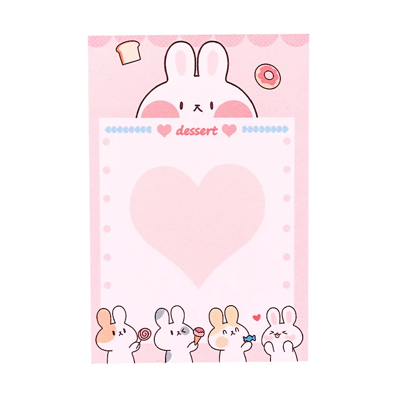 100Sheets Leuke Cartoon Van Konijn Memo Pad Studenten Memo Notes Kan Scheuren N Keer Geplaatst Bericht Notepad Briefpapier Geschenken