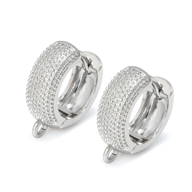 15mm Earring Making Supplies 22K Gold Plated Hoop Earrings Hooks Clasps Accessories for Woman Handmade DIY Jewellery Wholesale
