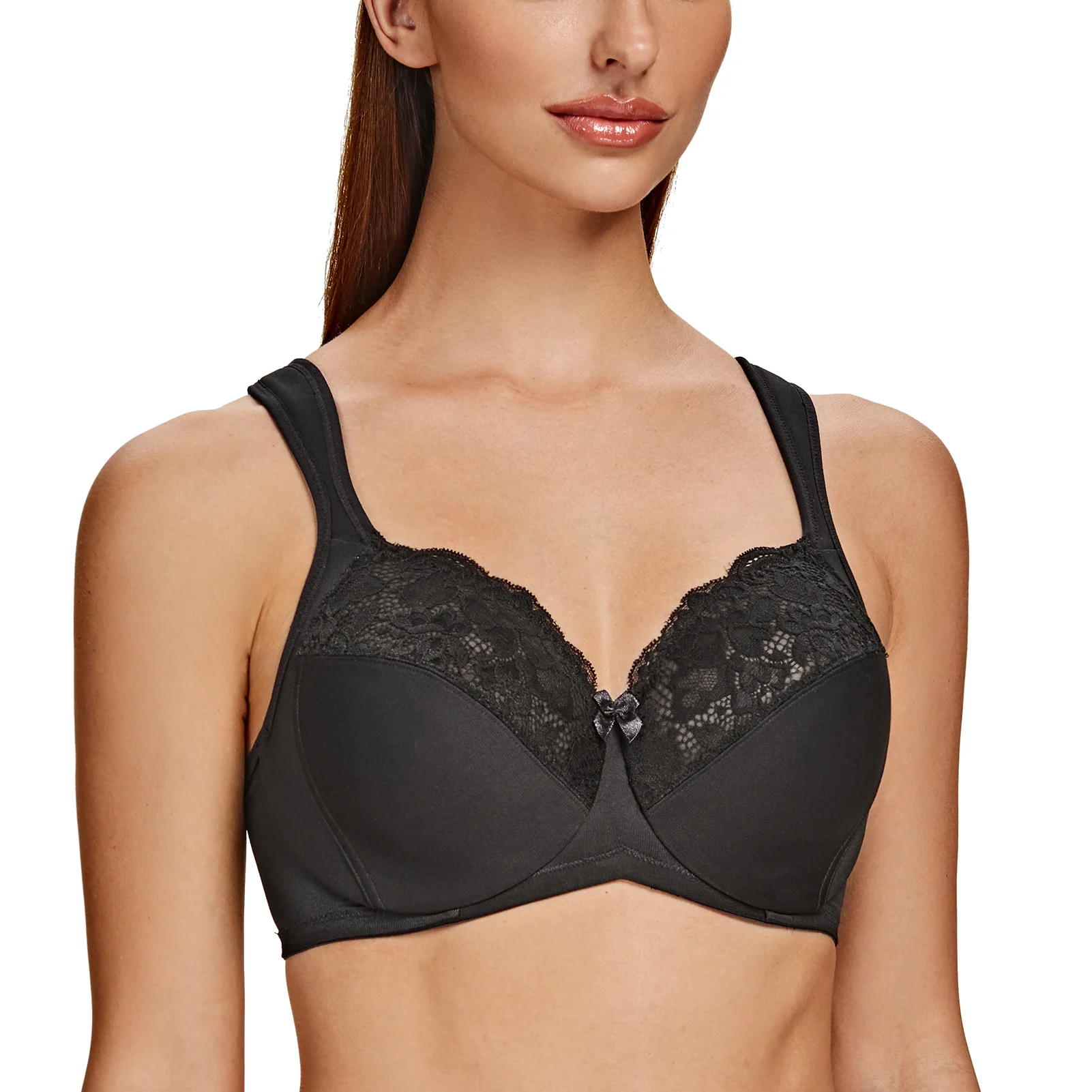 ผู้หญิง Minimizer Underwire Bra Sexy Lace สบายสายเบาะ