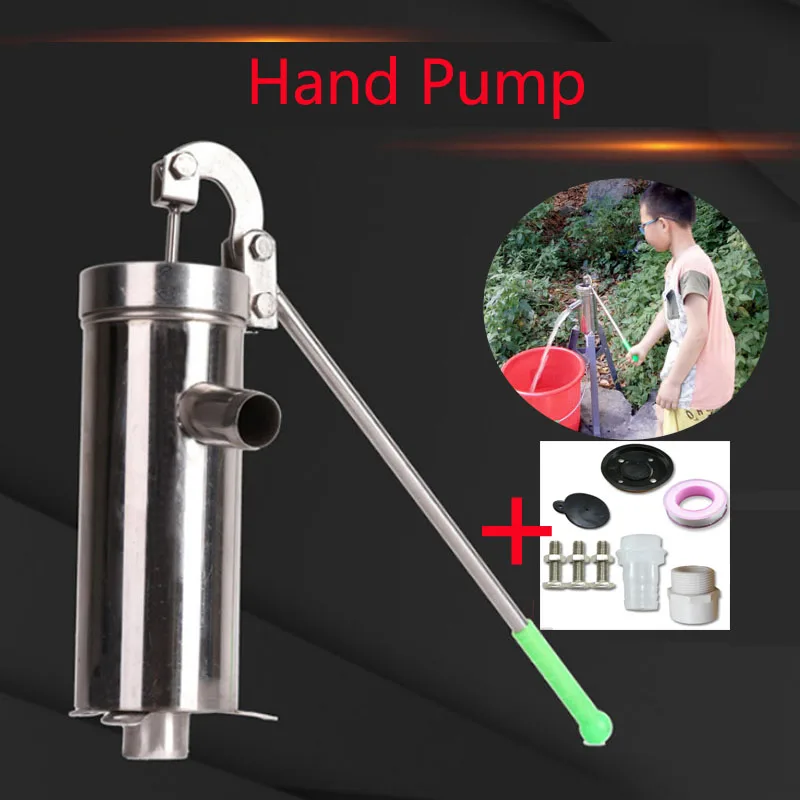Bomba de agua Manual de acero inoxidable 201 para el hogar, bomba de aceite doméstica duradera, de succión, agitación Manual, espesor de 1,3mm, 10M,