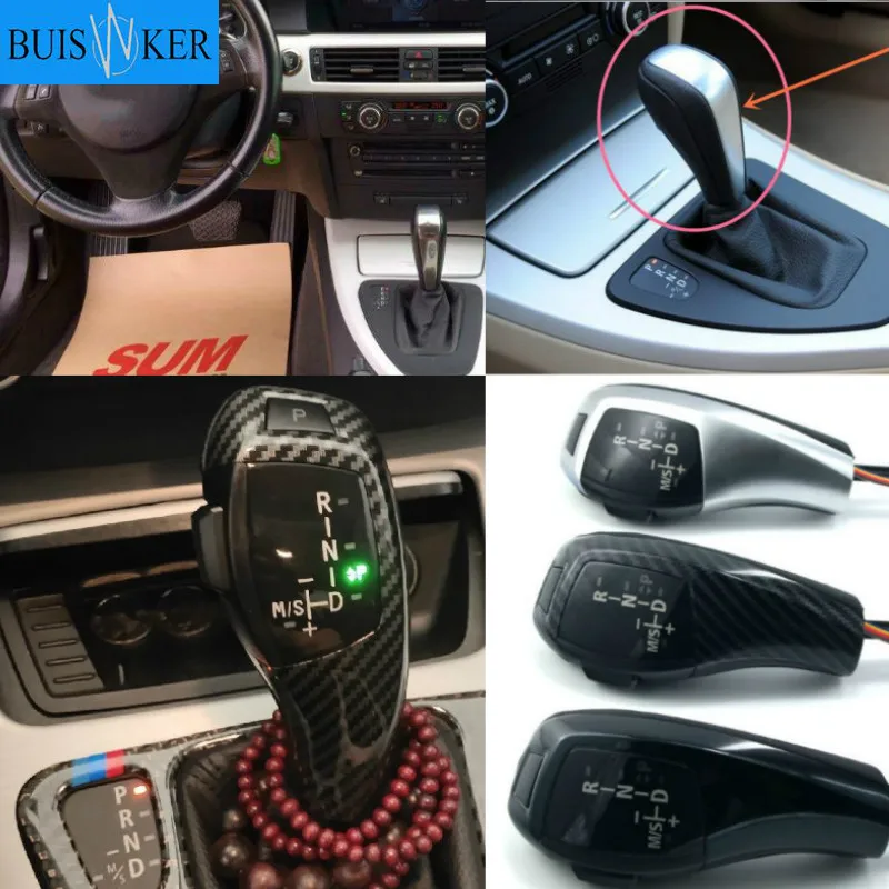 

For BMW E46 E39 E60 E90 E92 E82 E87 E38 E84 E83 E53 E86 E89 LED Gear Shift Knob Automatic LHD RHD - Carbon Fiber Color