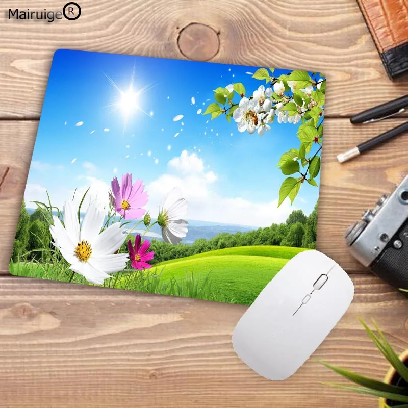 XGZ Natural Scenery Flower Tree Durable Rubber Mouse Mat Pad Laptop Small Size 18X22CM Gaming Mousepads Big Promotion for Russia