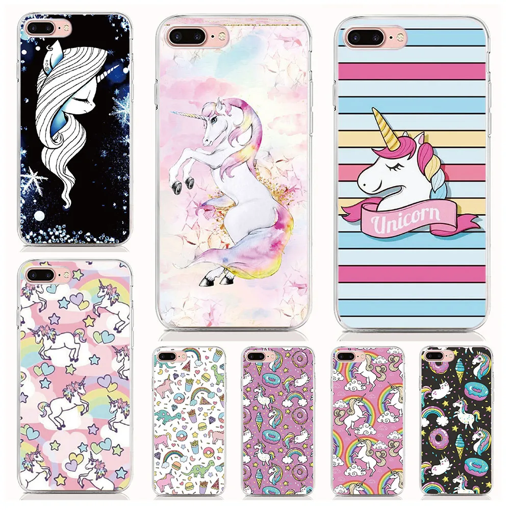 For Blackberry KEYone KEY2 Lite Mercury Dtek 70 50 Motion Q20 Q10 Case Soft TPU Unicorn Rainbow Cover Shell Phone Cases