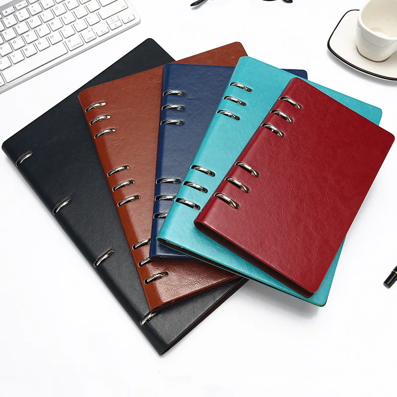 Factory Direct Sales A4A5A6B5 Hollow Loose-leaf Notebook Detachable Notebook Leather Notebook Plan Book Journal Notebook