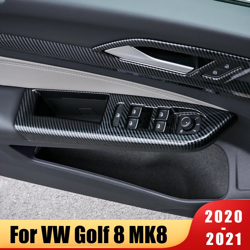 

Детали для Volkswagen VW Golf 8 MK8 2020 2021 2022, аксессуары для интерьера автомобиля, оконного мотора, дверной ручки, подлокотника, крышка, наклейка, отдел...