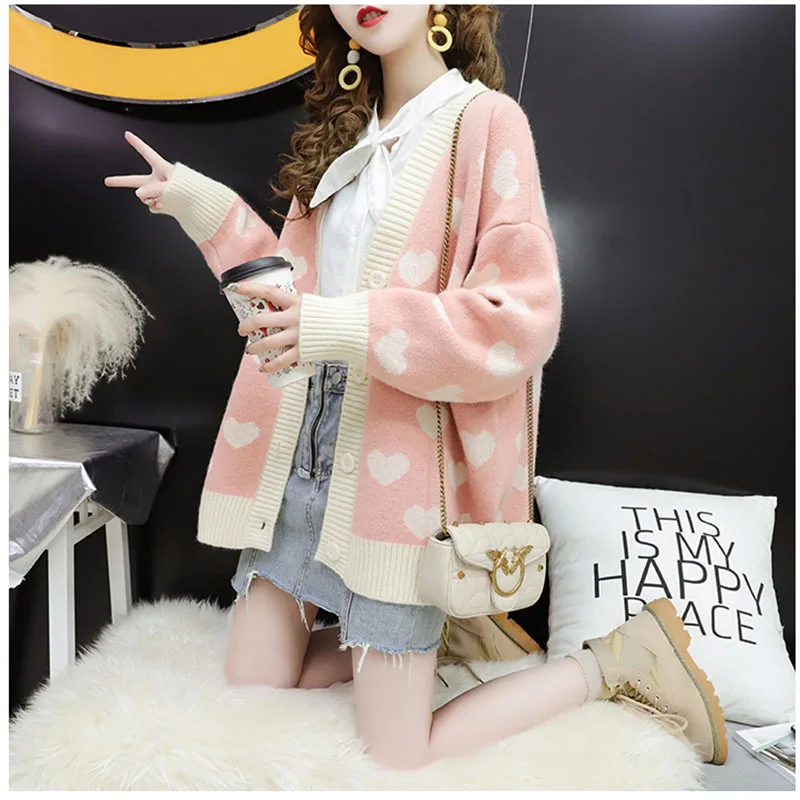 2024 Spring Knitted Cardigan Sweater With Button Casual Long Sleeve Open Stitch Cardigans Outwear Warm Knitwear Coats Women