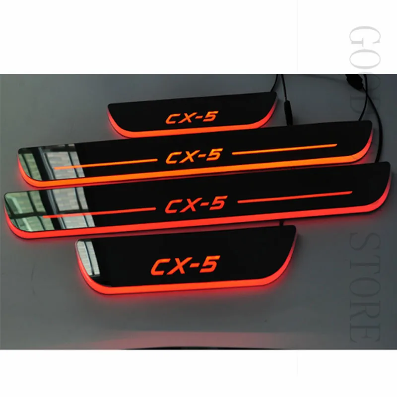 car styling LED Door Sills scuff For Mazda CX-5 CX5 2017 2018-2022 Acrylic Flow flash blink Welcome pedal Scuff Plate