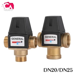 DN20/DN25 Solar Water Heater Valve 3-Way Brass Thermostatic Mixer Valve Male Female Thread Mixing Valve Accessories 3/4