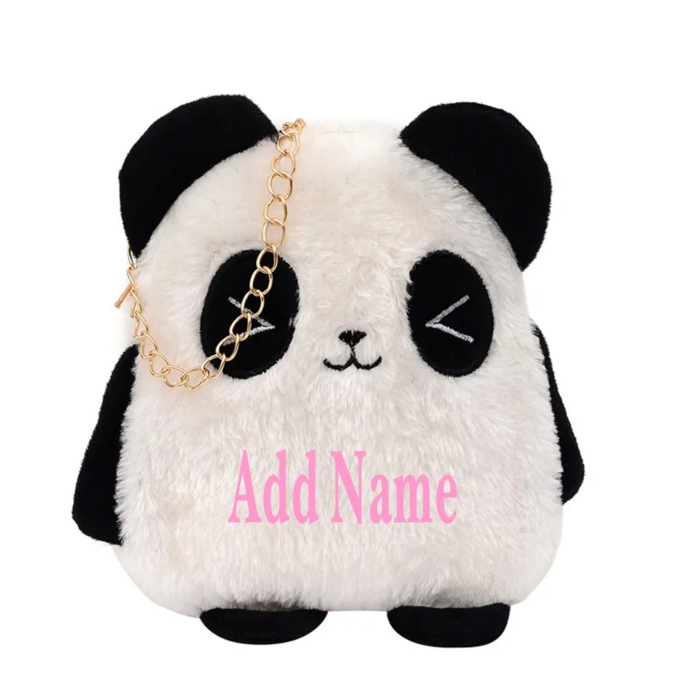 Bolso de hombro cruzado de felpa de dibujos animados de Panda salvaje personalizado para niñas, Mochila multifunción para Mujer, nueva moda, Otoño e Invierno