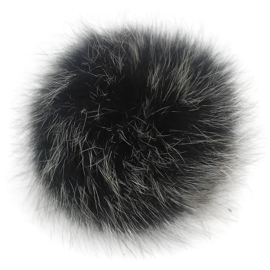 DIY 13-15cm 100% natural fox fur pompom raccoon fur pom pom for hat beanies Fur Pompon For Caps Bags Scarf Accessories