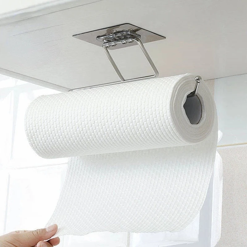 

Self-adhesive Bathroom Kitchen Roll Paper Holder Storage Organizer Towel Rack Holder Hanging Toilet Stand Hanger Bathroom Gadget