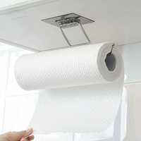 Self-adhesive Bathroom Kitchen Roll Paper Holder Storage Organizer Towel Rack Holder Hanging Toilet Stand Hanger Bathroom Gadget