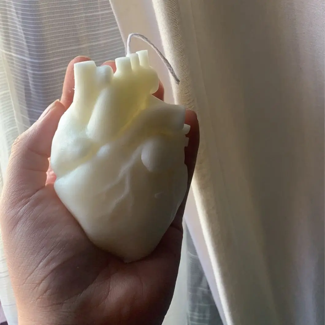 New Shape of Human Heart Organ Silicone Candle Mold for DIY Handmade Aromatherapy Candle Plaster Ornaments Handicrafts Soap Mold