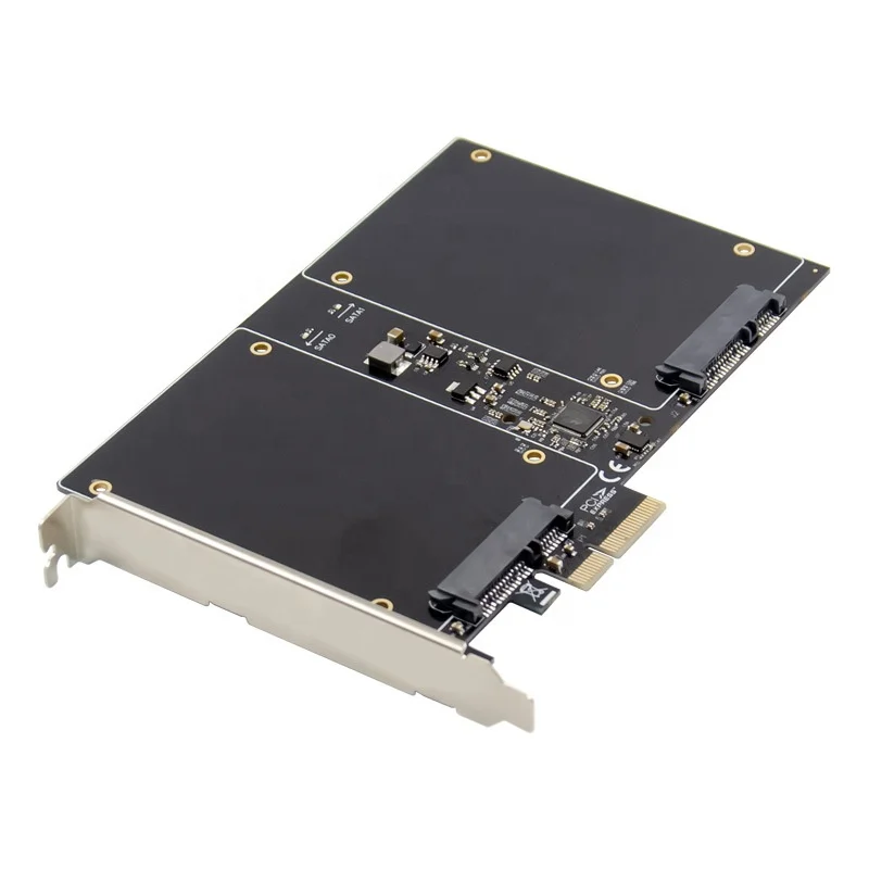 

PCI-E X2 To 2.5-inch SATA3.0 RAID controller card SSD HDD 88SE9230 chipset 2 port Sata 3.0 to pcie raid card 6gbps Gen 3