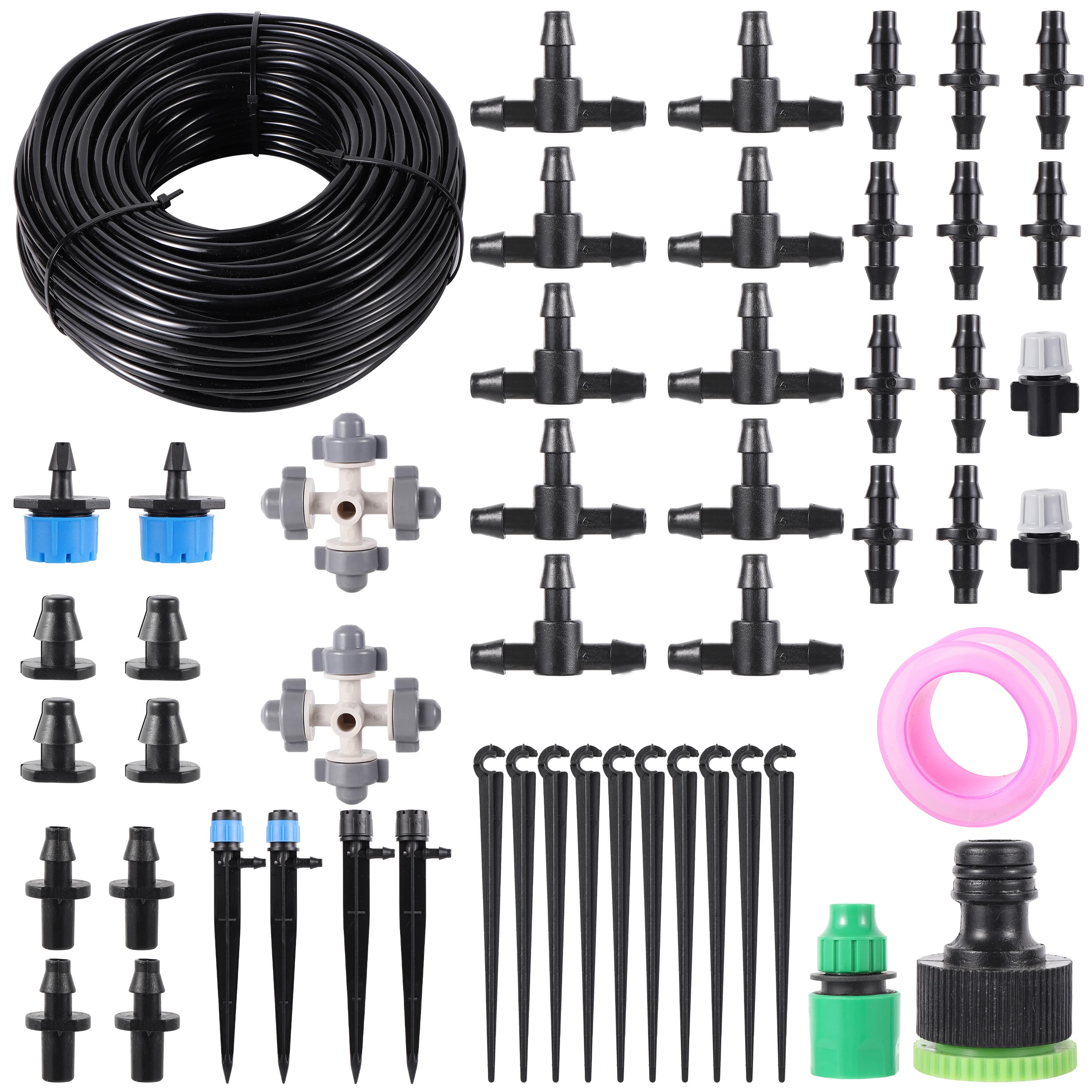 

Garden Irrigation Automatic Drip Irrigation Kit 1/4" Distribution Pipe Watering Drainer Greenhouse Garden Water Supply Equipment