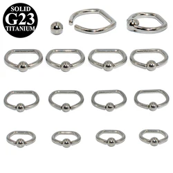 1PC Titanium D Shape Captive Bead Ring Septum Nipple Clicker Labret Ring Nose Ring Ear Cartilage Earring Body Piercing Jewelry