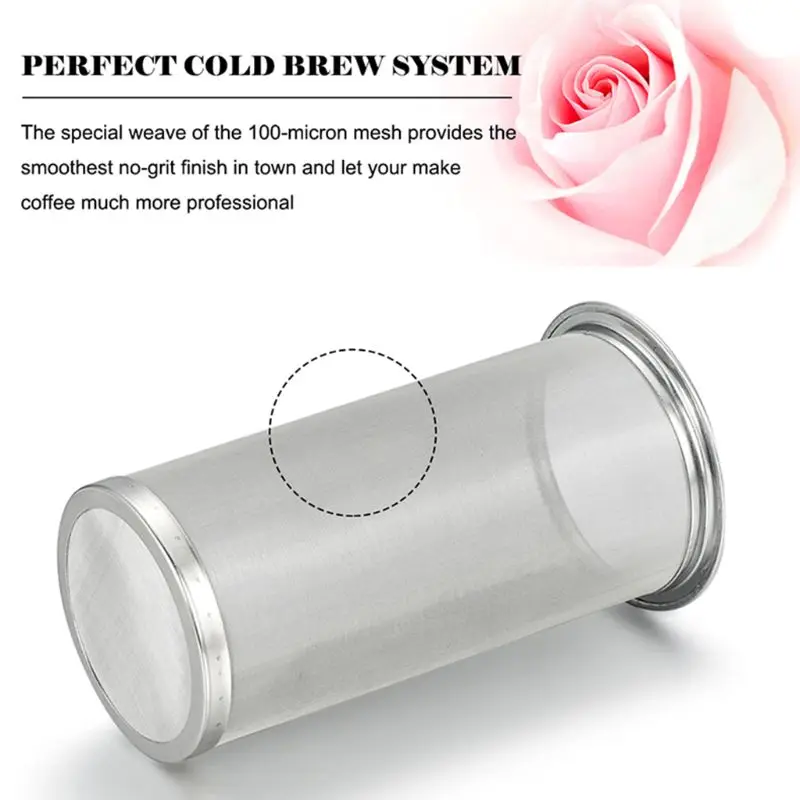 Stainless Steel Mason Jar Cold Brew Coffee Maker and Iced Tea Infuser Loose Leaf Tea Mesh Filter Strainer 97QD