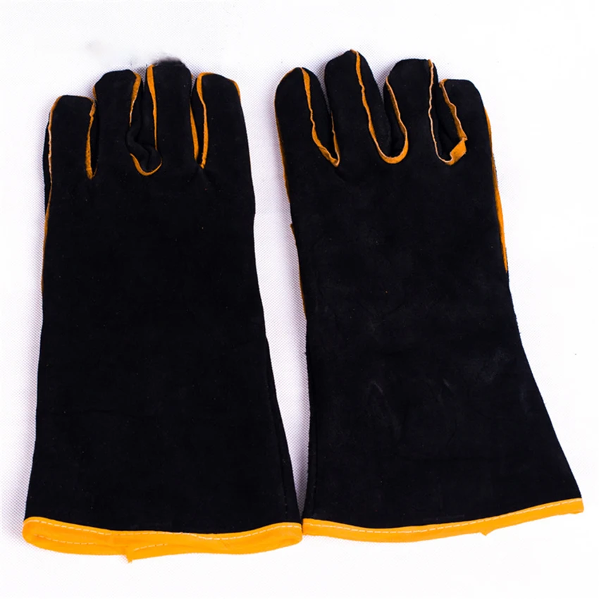 

Cowhide Leather Work Gloves Heat Resistant, 35cm Long, Inner Cotton Canvas Lining, Great for Electric Welding, Construction