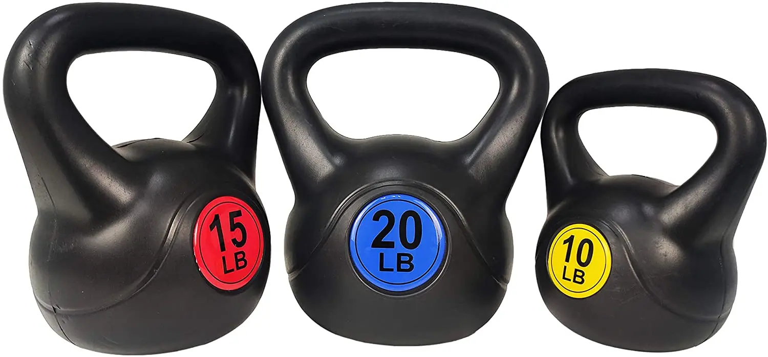 Wide Grip Kettlebell Exercise Fitness Weight Set 45 lbs Set