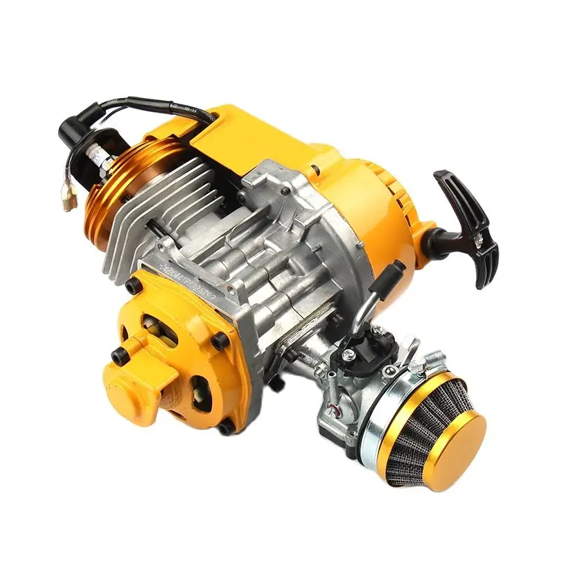 Mini-motor 2-stroke 49cc Air-Cooling Engine With Color Gold Whole Set With Crankshaft & Racing Carbutetor For Two Stroke