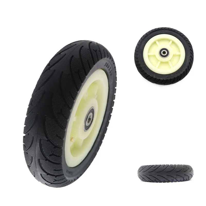 

200x50 Pierce Prevention Solid Wheel Tyre Hub 8 Inch Non-Pneumatic Tire with Plastic Rim for Electric Scooter