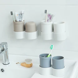 Bathroom minimalist toothbrush holder, outdoor travel portable couple toothbrush cup set