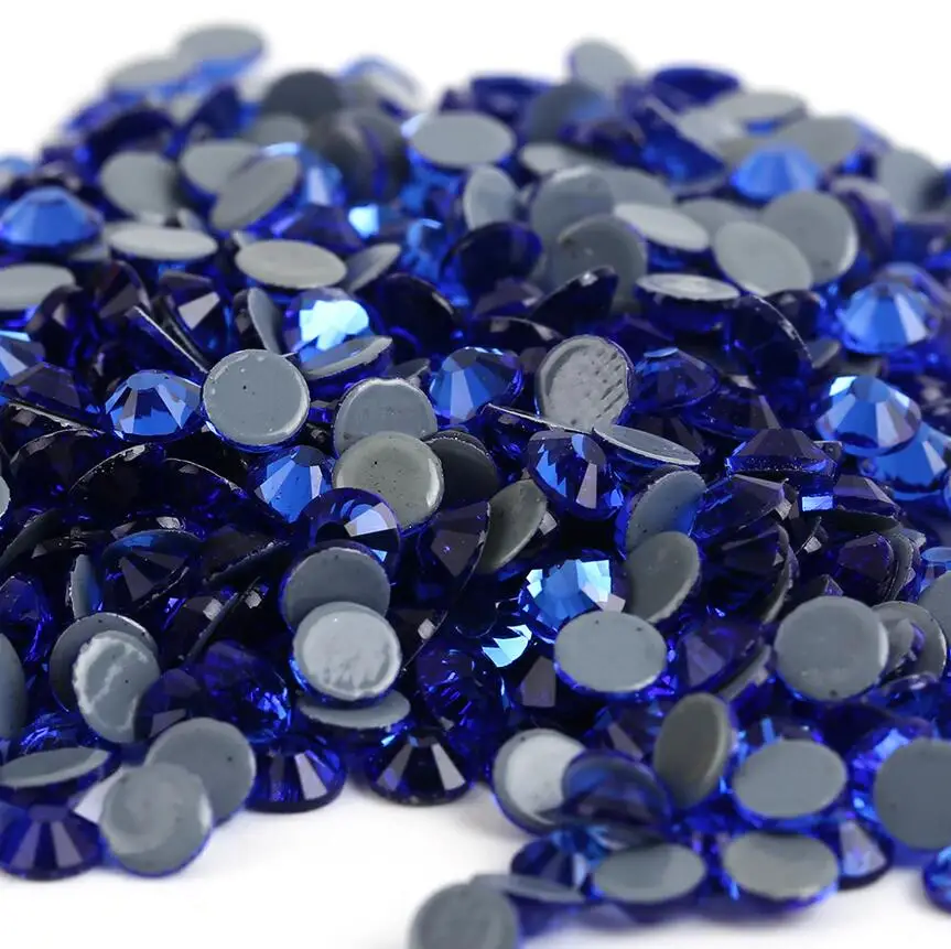 

All sizes Sapphire DMC Iron On Rhinestones/Flat Back Nail art Hot fix Crystal Rhinestones Strass Sewing & Fabric Garment