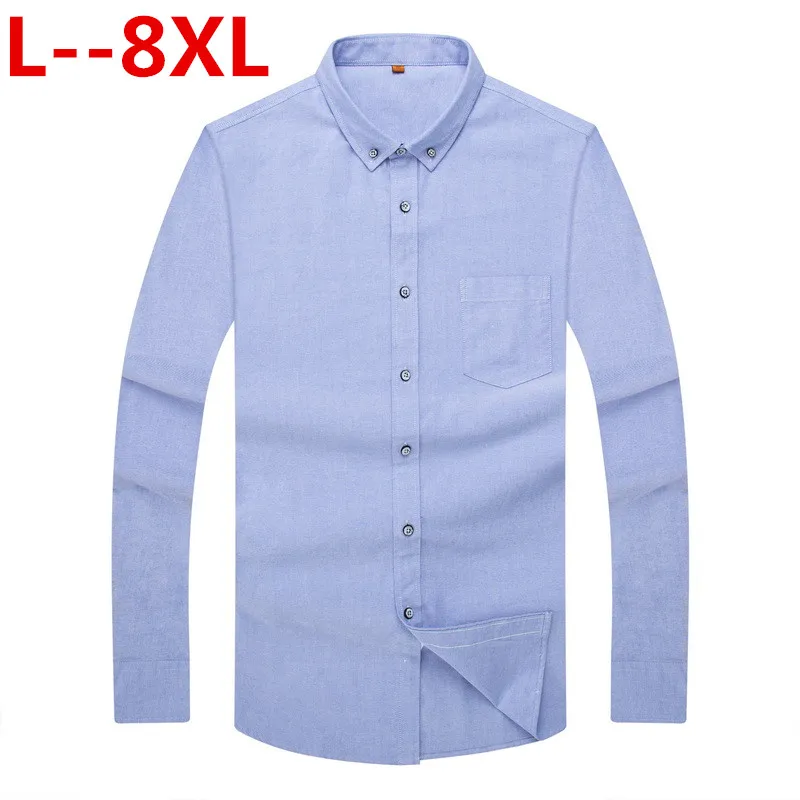 

6XL 5XL 4XL Men 8XL Shirt Brand Male High Quality Long Sleeve Casual Slim Fit Black Man Dress Shirts Plus Size
