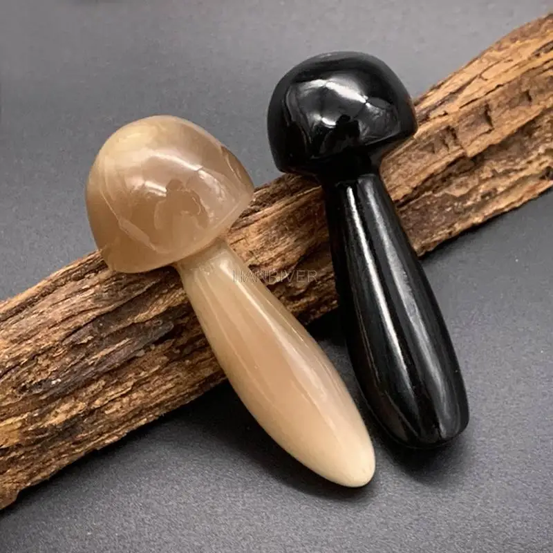 

Natural Yak Horn Massage Stick Mushroom Shape Face Point Massager Acupoint Pen Meridians Spa Therapy Beauty Tool For Relief