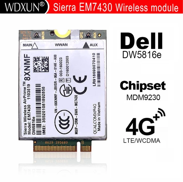 EM7430 DW5816e GOBI6000 4G card LTE for Dell Latitude 7280 7285 7290 7389  7390 7480 7490 E7470 Cat6 300M 4G module - AliExpress