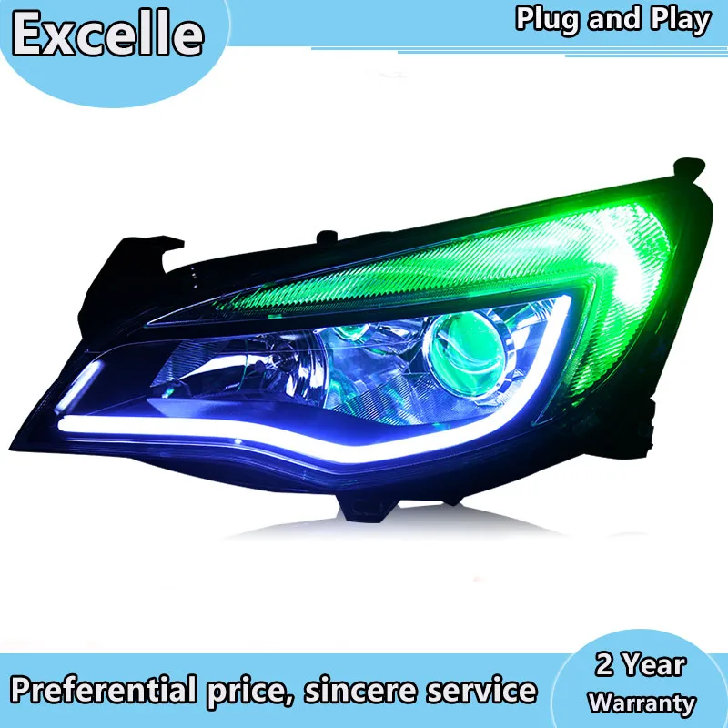 Car styling LED Headlight For Buick Excelle led headlights For Excelle head lamp Angel eye led front light Bi-Xenon Lens xenon H