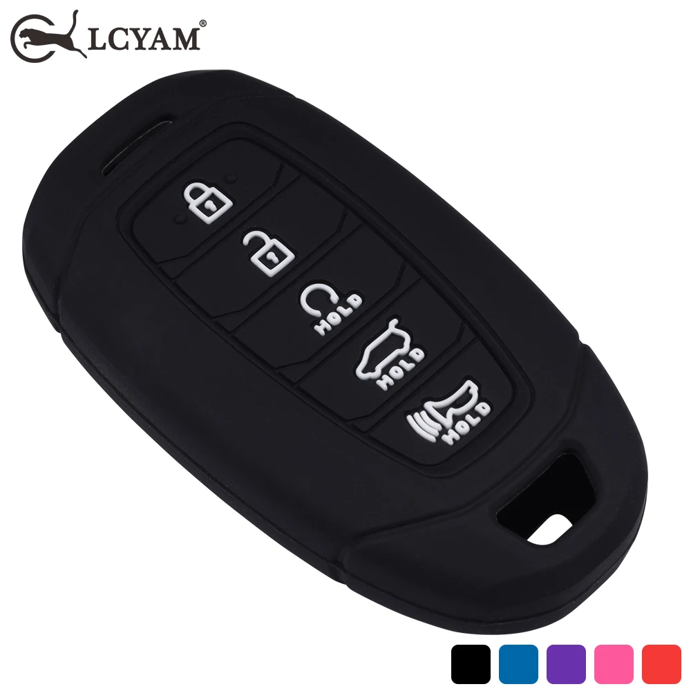 Funda de silicona para llave Lcyam Key Fob compatible con control remoto para Hyundai Palisade Elantra Keyless Push Start de 2020 a 2023