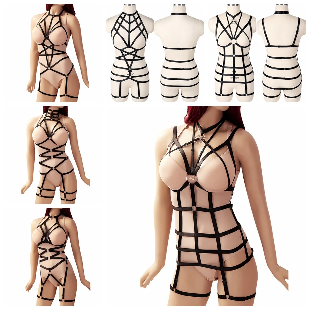 

Women's Full Body Harness Bandage Sexy Bondage Restraint Chest Corset Pentagoram Party Rave Strap Underwear Garter Sex Product