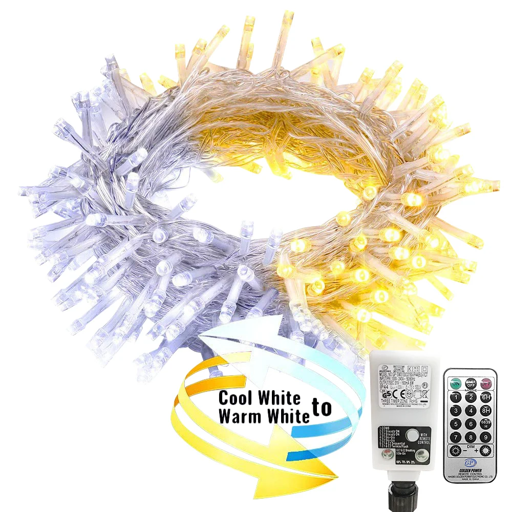 31V Safe Voltage LED String Lights Memory Function Timer LED String Lights Holiday Christmas Lights Outdoor Smart String Lights