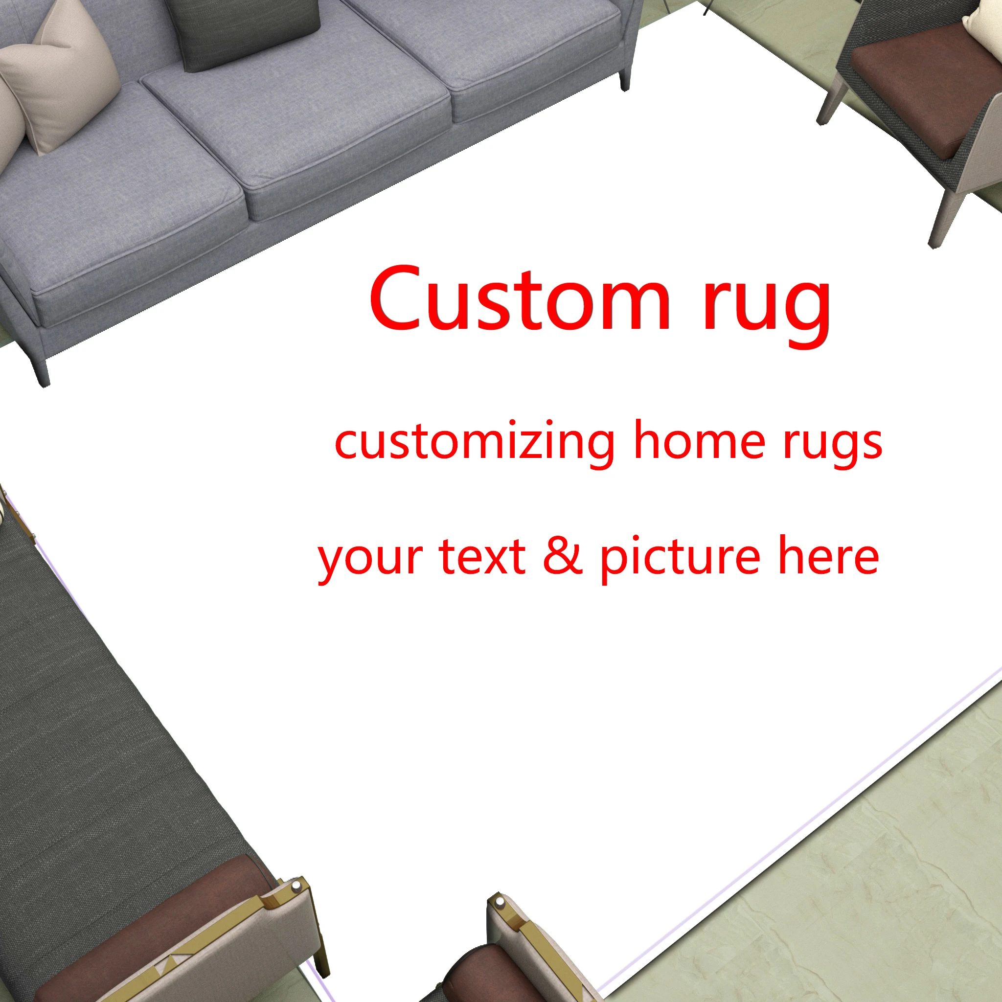 Custom Area Rugs Large Anti-slip Doormat Printed Your Design Picture Photo Customized Carpet for Bath Living Room Bedroom Decor