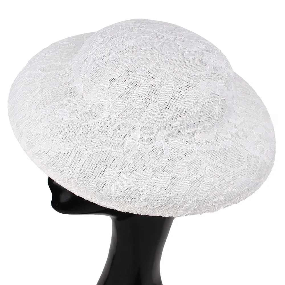 

30CM Ivory Big Size Millinery Imitation SINAMAY Fascinators Base With Lace Cocktail Party Hat DIY Hair Accessories NEW ARRIVAL