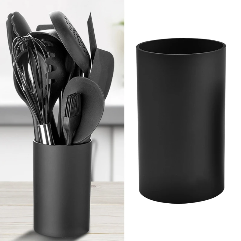 Kitchen Utensil Holder Plastic Storage Cylinder Cutlery Organizer Flatware Tools for Home Kitchen Tabletop Storage