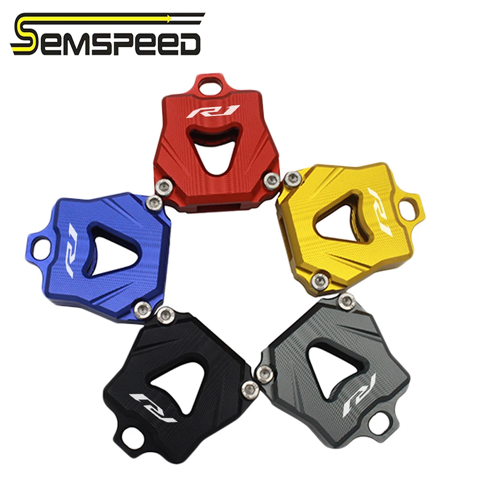 SEMSPEED R1 logo Motorcycle CNC Key Cover Case Shell For YAMAHA YZF R1 R1M R1S 1998 1999-2018 2019 2020 2017 2009 2010 2011 2012