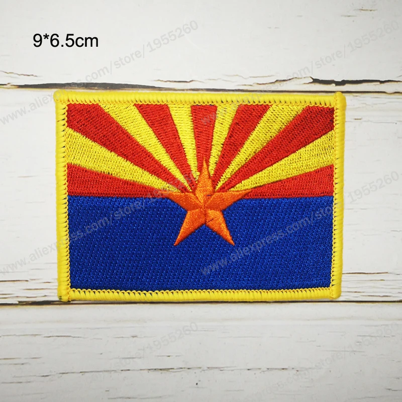 Full Embroidery Patches Badge USA the United States of America Flag Alabama Alaska Arizona Florida Hawaii Idaho Iowa Maryland