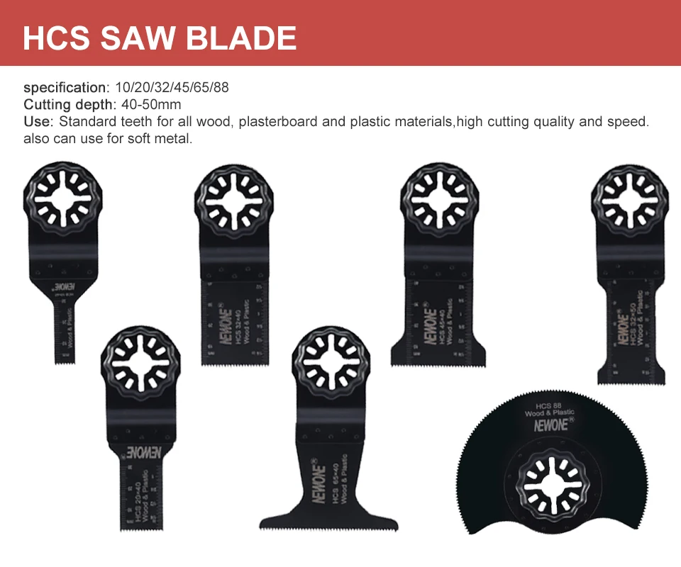 Imagem -03 - Newone-standard Saw Blade para Cortar Madeira Starlock Hcs E-cut Multi Pack Ferramenta de Oscilação Drywall Plásticos 45 mm