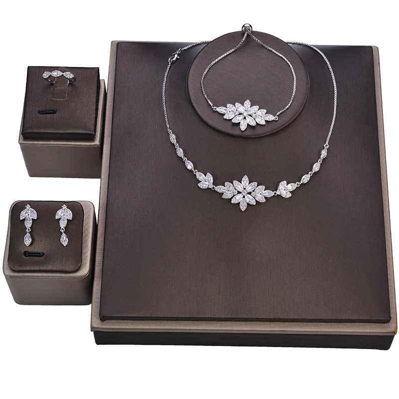 Jewelry Sets HADIYANA New Simple Style Romantic Top Quality Charming Elegant Temperament Cubic Zirconia CN0977 Conjunto de joyas